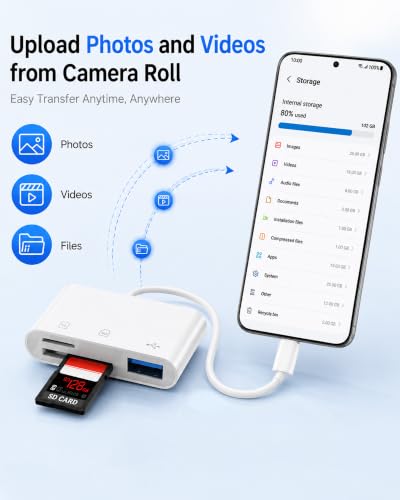 USB C SD Card Reader 3-in-1 High-Speed USB 3.0 Adapter | for Micro SD/TF Memory Cards, Work with MacBook Pro/Air, Pad, Android Phone, Tablet & Windows Laptop