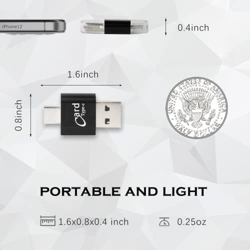 [2 Pack] Micro SD Card Reader for Android Phone,Micro SD Card to USB Adapter, Mini USB C Card Reader for Camera Memory Card Reader, Wansurs Card Reader for PC and Android Phone