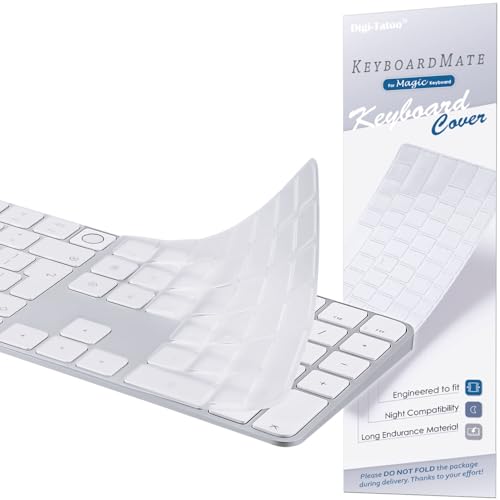Keyboard Cover for 2024 M4 iMac Magic Keyboard (Europe Layout, 7 Shape Enter Key)(Model A3119, Touch ID, with Numeric Key) - Ultra Thin, Protective and Clear Keyboard Cover Protector Skin - color: 2024 A3119 (7 Shape Enter Key EU Layout)