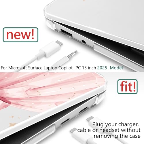 Batianda Topographic Princess Bow for Microsoft Surface Laptop 13 inch | Fits Surface Laptop 2025 13" Surface Laptop for Business 2026, Slim Hard Shell, Lightweight Protection, Precision Fit - color: Princess Bow