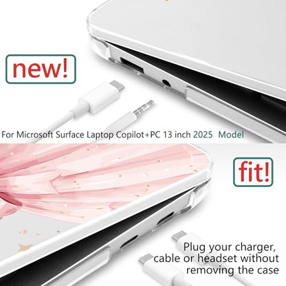 Batianda Topographic Princess Bow for Microsoft Surface Laptop 13 inch | Fits Surface Laptop 2025 13" Surface Laptop for Business 2026, Slim Hard Shell, Lightweight Protection, Precision Fit - color: Princess Bow