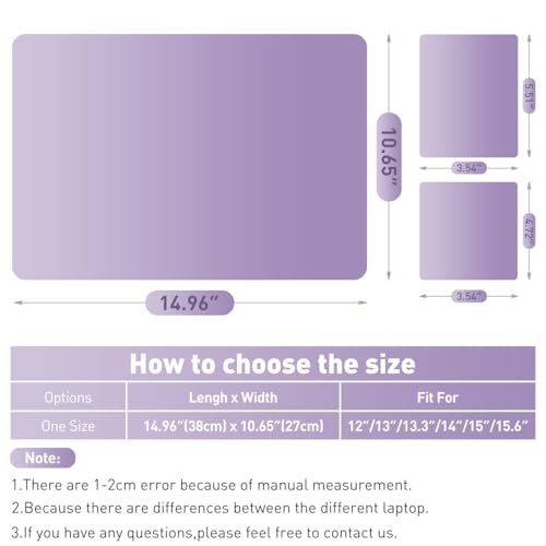 15-15.6 inches Netbook Laptop Skin Sticker Decal Reusable Cover Protector for 11.6 12 13 13.3 14 15 15.4 Notebook Chromebook Easy to Apply and Remove, Scratch-Resistant Waterproof I Lilac Purple - color: Lilac Purple