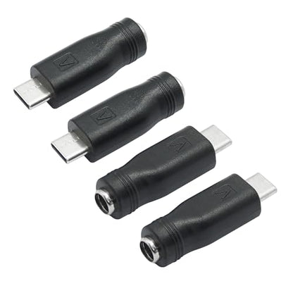 DC 5.5mm x 2.1mm to USB C Adapter, 5V DC 5521 Female to USB Type C Male Plug Convert Connector Power (4Pcs) - style: DC to USB Type C - 4Pcs