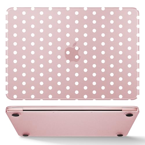 May Chen for MacBook Neo Case 13 inch 2026 | 100% Match Official Color | Pattern Printing, Anti-Crack & Scratch & Fingerprint | Protective Hard Shell Cases Laptop Model A3404, Blush - White Polka dot - color: Blush - White Polka dot
