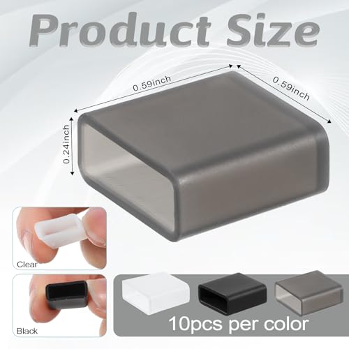 USB Cover Cap, 30 Pcs USB A Male Anti-Dust Plug Cover Silicone USB-Dust Covers USB-Cap, 3 Colors