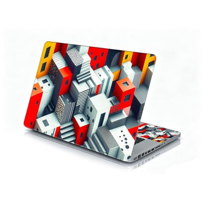 Universal Laptop Skin Sticker Decal, 12"-15.6" Aesthetic Vinyl Wrap, Geometric 3D Cubes Abstract Waterproof Notebook Cover Art Protector for MacBook HP Dell Lenovo, Fits 13" 14" 15" 15.6" - color: Geometric 3D Cubes Abstract