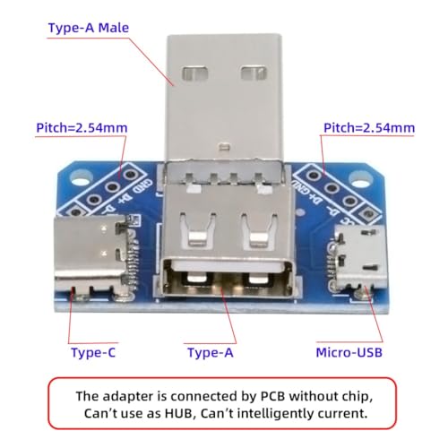 chenyang 3 Port USB Splitter Multi Charging Adapter,USB2.0 Male to Type-A/Type-C/Micro Female Charge Extension Adapter - style: USB-A 1-to-3 Power