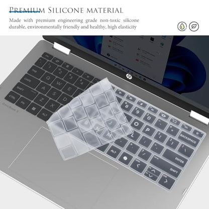 Keyboard Cover Skin for 14" HP OmniBook 5 Flip 14-fp0000 14-fp0057nr / OmniBook 5 AI PC 14-he0099nr 14-he0017nr / OmniBook Laptop 14-fe1048nr(Not for OmniBook X Flip 14-fm 14-fk 16-ar)-Clear - color: Clear