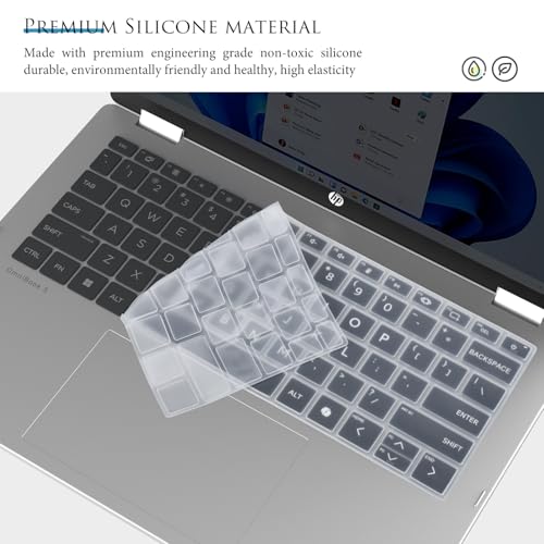 Keyboard Cover Skin for 14" HP OmniBook 5 Flip 14-fp0000 14-fp0057nr / OmniBook 5 AI PC 14-he0099nr 14-he0017nr / OmniBook Laptop 14-fe1048nr(Not for OmniBook X Flip 14-fm 14-fk 16-ar)-Clear - color: Clear