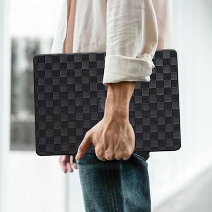 for MacBook Neo Case 13-Inch,Checkerd Print,Leather Textured | Logo Cutout，Keyboard Skin, Anti-Fingerprint, Anti-Scratch, Slim, Lightweight, Black - color: Checkerboard Black