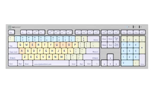 Logickeyboard with Dyslexie Font • A Unique Typeface to Make Reading, Learning, and Working Easier • USB Wired • Two Built-in USB Ports • Plug and Play with Mac - color: SlimLine for Mac