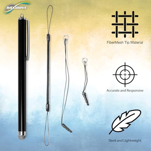 BoxWave Stylus Pen Compatible with HP EliteBook 8 G1i - EverTouch Capacitive Stylus, Fiber Tip Capacitive Stylus Pen - Jet Black