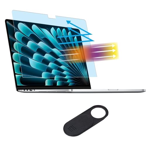 Screen Protector for MacBook Air 15.3 inch (M2/M3/M4/M5 Chip, Models: A3448 A3241 A3114 A2941), Eye Protection Anti-Blue Light Anti-Glare Filter for Laptop - size: MacBook Air 15.3