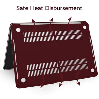 Anban for MacBook Pro 13 inch Case M2/M1 2025 2024 2023 2022-2016, Burgundy | Plastic Laptop Hard Shell Case with Keyboard Cover & Screen Protector, Model A2338 A2251 A2289 A2159 A1989 A1708 A1706 - color: Marsala Red
