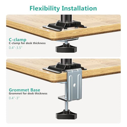 WALI Laptop Desk Mount for 15.6 inch Notebook, Fully Adjustable Single Monitor Arm with Laptop Holder for 32 inch Screen, Laptops Stand with Ventilated Tray, Up to 22 Lbs, (GSDM00LP), Black - size: Width 15", Fully Adjustable Desk Mount