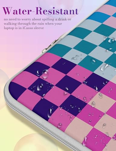 iCasso Laptop Sleeve 13 inch for MacBook Air 13-13.6 inch,Laptop case for MacBook Neo/Pro 13 inch, Slim Protective Travel Carrying Case Sleeve for 14 inch Chromebook,HP,Dell, Dopamine Checkerboard - color: Dopamine Checkerboard