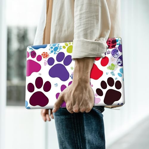 Reusable Universal Laptop Skin Sticker, Cut to Fit for 11.6–15.6 Inch Laptops, Waterproof Protective Film, No-Residue - Colorful Dog Paws - color: Colorful Dog Paws