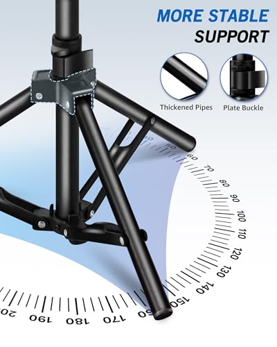 Lusweimi Projector Stand Tripod, 56 Inch Height Adjustable Laptop Stand with 16x11 Inch Tray, Portable Projector Mount, Stable Tall Tablet Floor Stand for Office, Home, Outdoor, Studio and DJ Racks