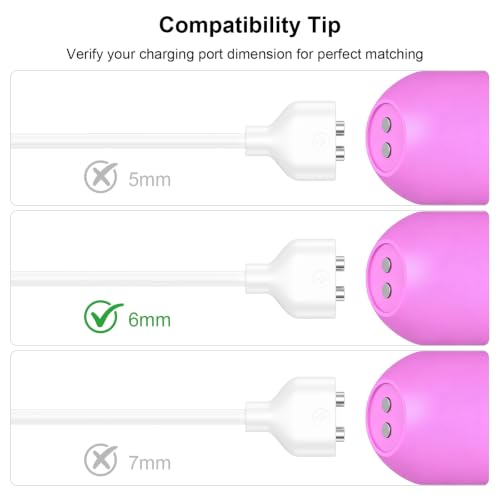 Meliya 2Pack Magnetic USB DC Charger Cable(6mm/0.24inch), Replacement Charging Cord for Rechargeable Toys Massagers Electric Toothbrush - size: USB-A/USB-C