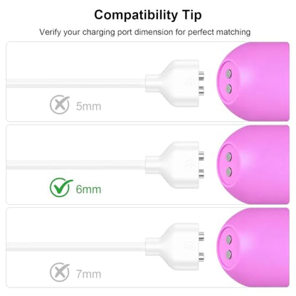 Meliya 2Pack Magnetic USB DC Charger Cable(6mm/0.24inch), Replacement Charging Cord for Rechargeable Toys Massagers Electric Toothbrush - size: USB-A/USB-C
