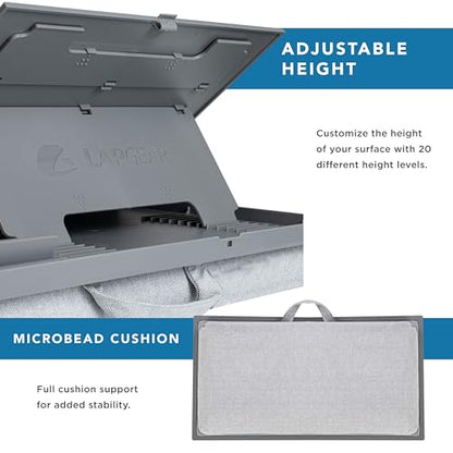 LAPGEAR Ergo Pro Lap Desk with 20 Adjustable Angles, Mouse Pad, and Phone Holder - Gray - Fits up to 15.6 Inch Laptops and Most Tablets - Style No. 49405 - color: Gray, size: Ergo Pro