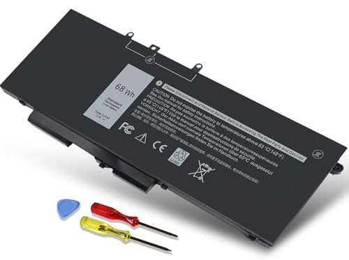 68Wh GJKNX for Dell Battery Replacement for Dell Latitude 5580 5480 5580 5590 5490 5280 5288 5488 5591 5491 5495 E5480 E5580 E5490 E5590 Precision 15 3520 3530 GD1JP 0GD1JP 451-BBZG DY9NT 5YHR4 7.6V - size: GJKNX
