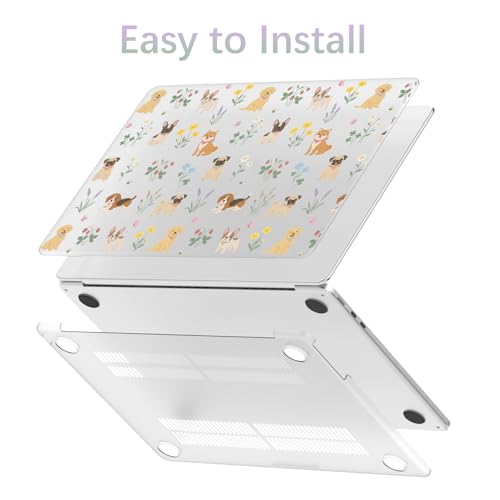Compatible with MacBook Neo 13 inch Case 2026 Cute Dog Flower | Release Model A3404 with A18 Pro Chip | Protective Hard Shell Matte Cover for MacBook Neo 13'' - color: Dog B, size: MacBook Neo 13 inch