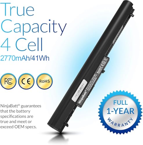 NinjaBatt Battery for HP 746641-001 740715-001 OA04 OA03 15-R029WM 15-R052NR 15-R015DX 15-G020DX 15-R137WM 15-D035DX 250 G3 15-D020DX HSTNN-LB5Y 0AO3 – High Performance [4 Cells/2770mAh/41wh] - size: HP OA04 OA03