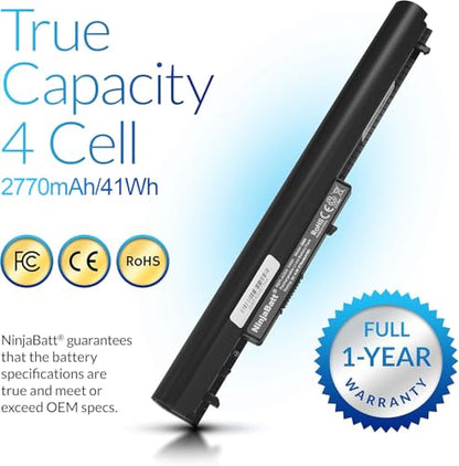 NinjaBatt Battery for HP 746641-001 740715-001 OA04 OA03 15-R029WM 15-R052NR 15-R015DX 15-G020DX 15-R137WM 15-D035DX 250 G3 15-D020DX HSTNN-LB5Y 0AO3 – High Performance [4 Cells/2770mAh/41wh] - size: HP OA04 OA03