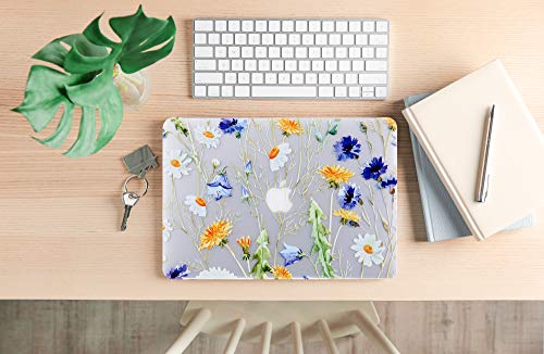 Case for MacBook Pro 14-inch Laptop M5 M4 M3 M2 M1 A3427 A3426 A3434 A3112 A3185 A3401 A2918 A2992 A2779 A2442 2026-2021 Release, Hard Shell&Keyboard Cover&Screen Protector&Webcam Cover,Floral Pattern - color: Yellow Blue
