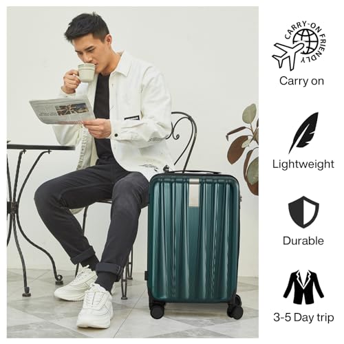 Hanke Luggage Sets 2 piece Carry On Luggage with Wheels PC Hard Shell Suitcases Lightweight Travel Luggage Travel Suitcase Woman Men 20/29 Inch (Blackish Green) - color: Blackish Green, size: 2 Piece Set（20/29）