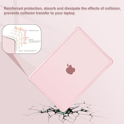 MOSISO Compatible with MacBook Air 13 inch Case M5 M4 M3 M2, Pink | 4 in 1 Kit Anti-Crack Hard Shell with Kickstand for MacBook Air 13.6 inch Case 2026-2022 A3449 A3240 A3113 A2681 - color: Pink