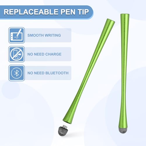 PATIKIL 5 Pcs Slim Waist Stylus Pens for Touch Screens, 2 in 1 High Sensitivity Universal Pen Capacitive Stylus for Phone Tablets Laptop Touch Screen Devices, Green - color: Green