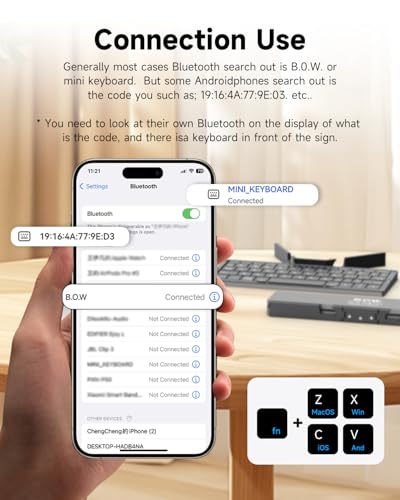 SIKAI CASE Foldable Bluetooth Keyboard with Magnetic Stand,Aluminum Alloy Mini Quiet Folding Portable Lightweight Travel Rechargeable Pocket for Tablet,iPad, Phones, Black - color: Black