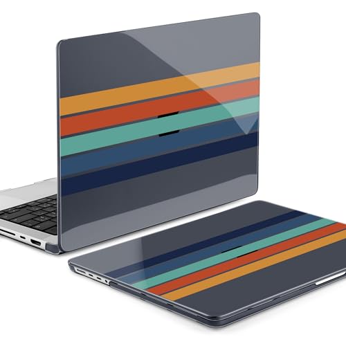 Batianda Case for New MacBook Pro 16 inch 2026 M5 2024 2023 2021 Release with M4 M3 M2 M1 Pro/Max Chip,Slim Lightweight Protective Shell with Creative Pattern with Keyboard Cover Protector, Stripes - color: Black Stripes