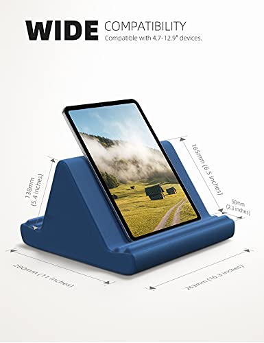 Lamicall Tablet Pillow Holder Stand - Tablet Pillow Soft Pad for Lap | Tablet Holder for Bed and Desk with Pocket & 4 Viewing Angles, for iPad Pro Air, Mini, Kindle, iPhone, 4-13" Devices, Blue - color: Royal Blue