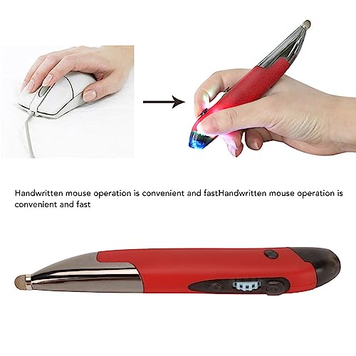 Wireless Pen Mouse, Rechargeable 2.4G Dual Mode Handwriting Stylus with Touch Head for PC Laptop iOS (Red) - color: Red