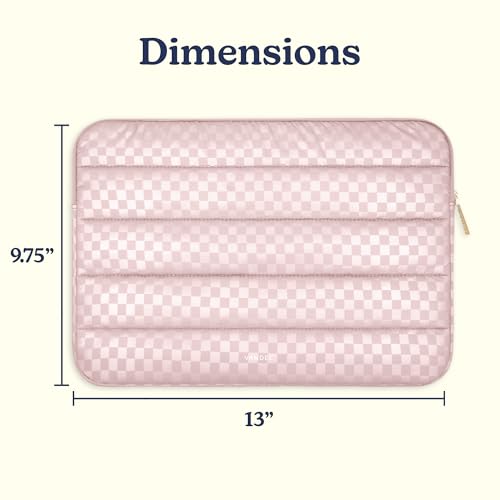 Vandel Puffy Laptop Sleeve Case, 13-14 inch Laptop Sleeve Bag Case 13.3 Inch, Compatible with MacBook Air/Pro 13/Pro 14/iPad Pro 12.9, HP Dell ASUS Computer Bag Cover, Checker Pink - color: c. Checker Pink