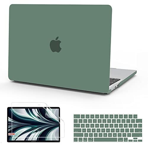 B BELK for MacBook Air 13 inch Case 2026-2022 M5 M4 M3 M2, Midnight Green | Model A3449 A3240 A3113 A2681, Matte Plastic Hard Shell for MacBook Air 13.6 inch Case with Keyboard Cover & Screen Protector - color: Midnight Green