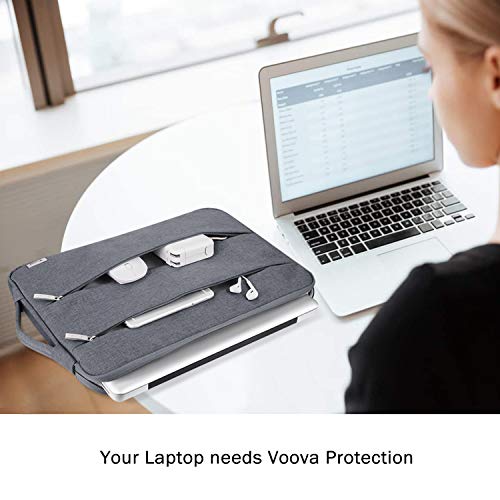 Voova 13.3-13 Inch Laptop Sleeve, Laptop Case, MacBook Case, Gray | Slim splash-proof 13-inch laptop sleeve compatible with MacBook Pro M1-M5 Max, HP, Lenovo, Acer and Asus for daily use - color: Grey, size: 12.6-13.6 Inch