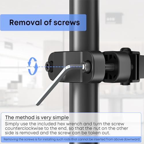 Pole Mount Monitor Arm for 17-32" Screens,17.6 lbs, VESA 75/100mm | Easy Clamp-on VESA Mount , Perfect Solution When Wall or Desk Mounting Isn't Possible, Black
