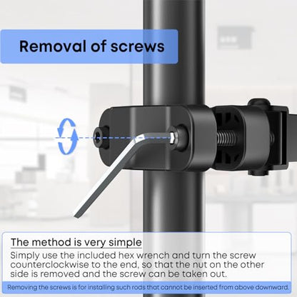 Pole Mount Monitor Arm for 17-32" Screens,17.6 lbs, VESA 75/100mm | Easy Clamp-on VESA Mount , Perfect Solution When Wall or Desk Mounting Isn't Possible, Black