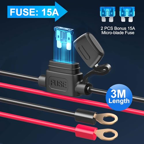 12V Socket Power Outlet 216W 10FT Cable USB C Car Charger Adapter | 216W USB-C fast charge. 10FT long cable. 12V/24V for cars/trucks/boats. Durable outlet for battery power supply.
