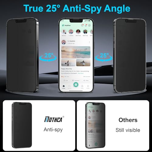 Mothca 2 Pack Matte Privacy Screen Protector for iPhone 13 Pro Max/iPhone 14 Plus 6.7-inch [Auto Fit Box Dust-Free] Anti Spy Anti-Glare Anti-Fingerprint Full Coverage Tempered Glass, Smooth as Silk - size: iPhone 13 Pro Max-6.7-Inch