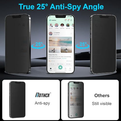 Mothca 2 Pack Matte Privacy Screen Protector for iPhone 13 Pro Max/iPhone 14 Plus 6.7-inch [Auto Fit Box Dust-Free] Anti Spy Anti-Glare Anti-Fingerprint Full Coverage Tempered Glass, Smooth as Silk - size: iPhone 13 Pro Max-6.7-Inch