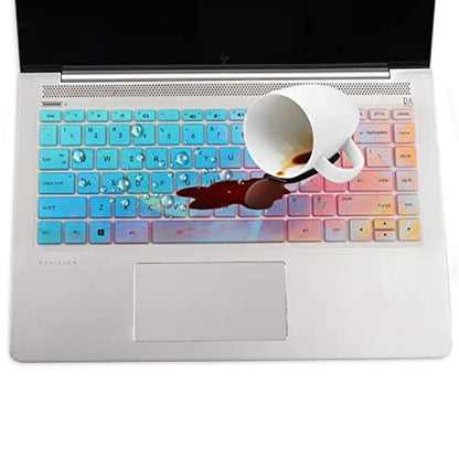 Keyboard Cover for HP Pavilion/HP Laptop 14-dk 14m-dh 14-dq 14-cd/ce/cf 14-dq0052dx dq2053cl dq0002dx 14-dq5043cl 14-cf2112wm 14-dk1003dx 14-ce3065st 14-fq0039ms 14-dh2097nr 14t-dq200 dq300 - color: Colorful