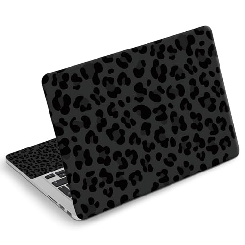 Universal Laptop Skin Sticker Decal, Compatible with MacBook HP Dell Lenovo 12"-15.6", Reusable Vinyl Notebook Cover 3PCS Set, High-Recognition Film-Black Leopard Panther Cheetah Print - color: Black Leopard Panther Cheetah Print