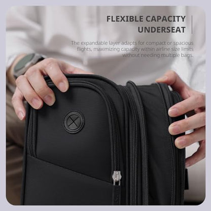 Verage Underseat Carry On Luggage with Wheels,16-Inch,Black | Personal Item Bag,Airline Approved, Laptop Compartment, USB Charging Port - color: Black, size: 16-Inch Rolling Underseat