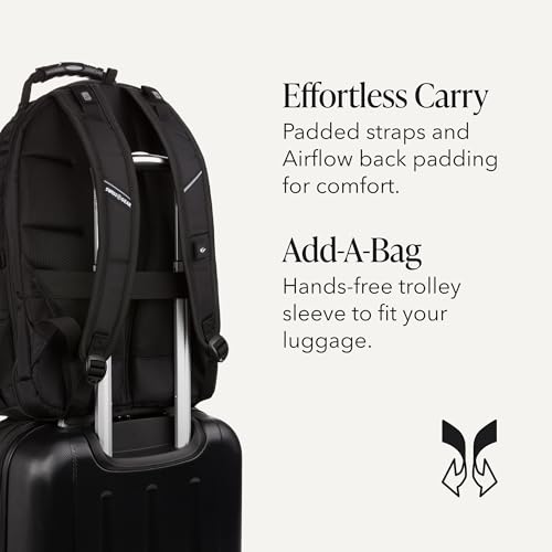 SWISSGEAR 1900 ScanSmart Laptop Backpack, Fits Most 17-Inch Laptops, TSA-Friendly Lay-Flat Design, RFID Protection, and Tablet Pocket, Black, 31L, 18.5-Inch - color: Black/Black