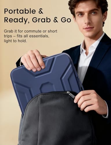 DOMISO 17 inch Laptop Sleeve with Handle, Shockproof and Waterproof EVA Protective Laptop case, Laptop Sleeves for 17.3" HP Dell Asus Laptop, Dark Blue - color: Dark Blue, size: 17.3 inch